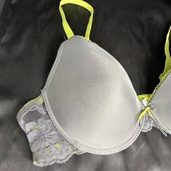 Angelina Grey Green Bra Silky Lace Detail Convertible Removable AdjustableStraps - Picture 3 of 11